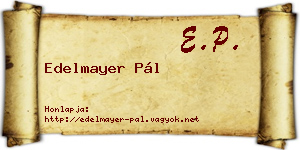 Edelmayer Pál névjegykártya
